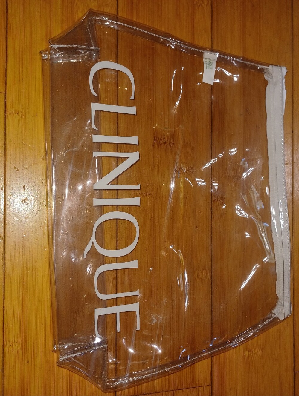 Clinique Clear Travel Cosmetic Bag - Transparent with White Trim